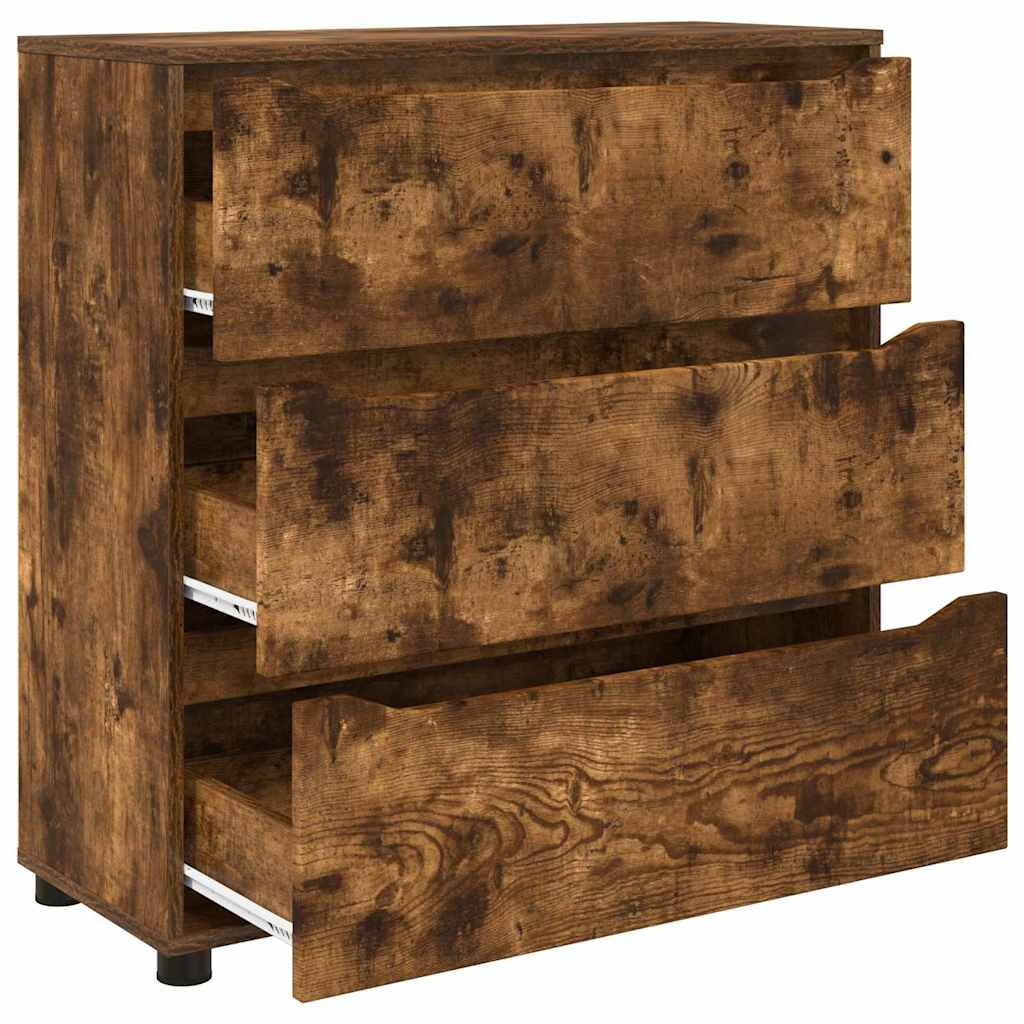 Storage Cabinet Smoked Oak 80 x 31 x 81 cm Engineered Wood