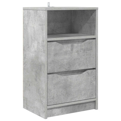 Bedside Table Concrete Grey 40 x 30 x 467 cm Engineered Wood