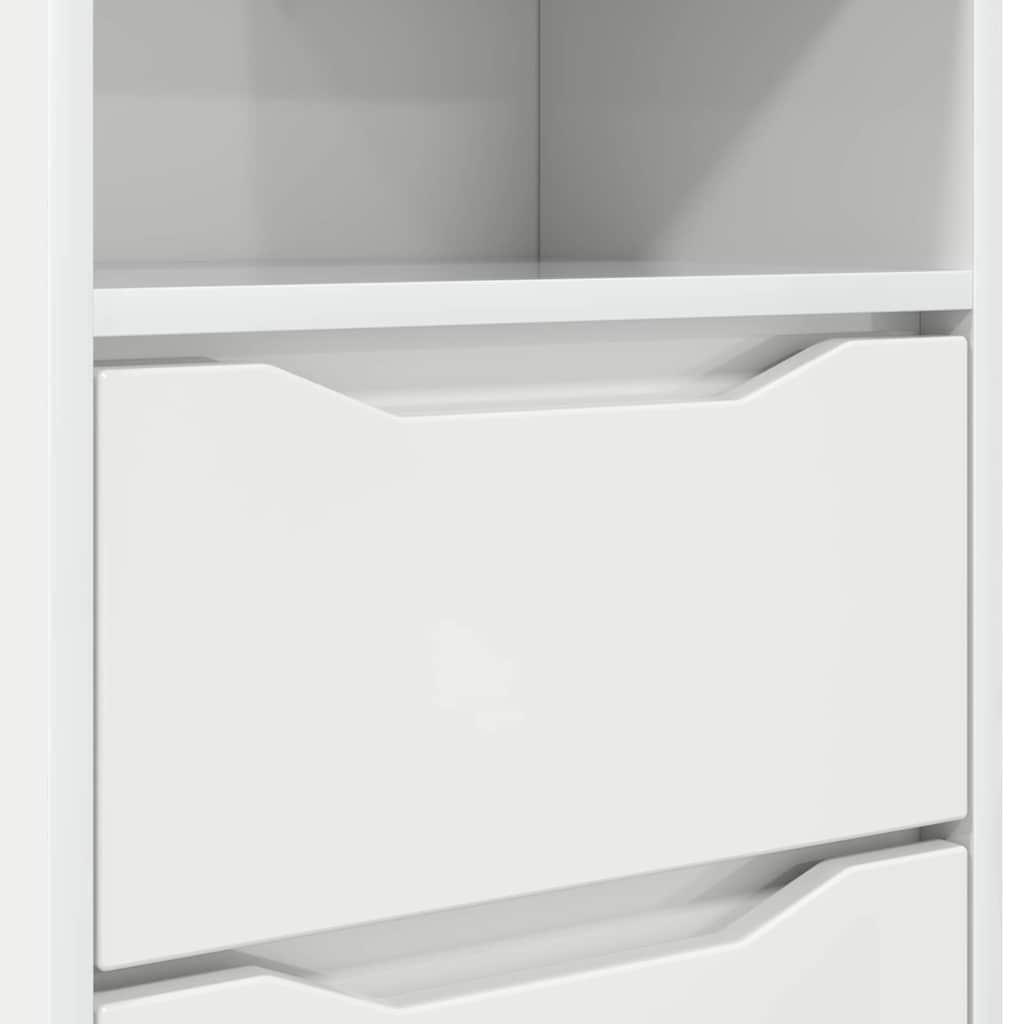 Bedside Table High Gloss White 40 x 30 x 467 cm Engineered Wood
