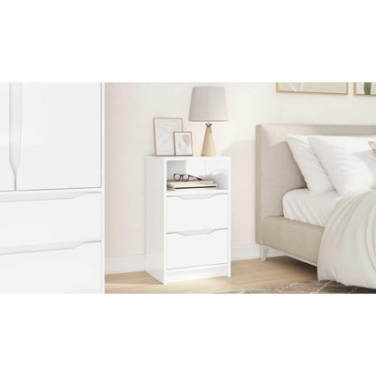Bedside Table High Gloss White 40 x 30 x 467 cm Engineered Wood