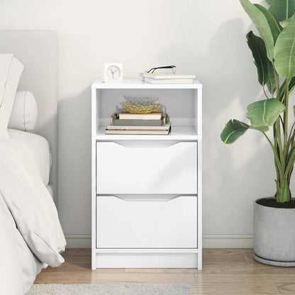 Bedside Table High Gloss White 40 x 30 x 467 cm Engineered Wood