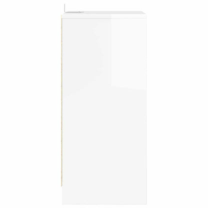 Bedside Table High Gloss White 40 x 30 x 467 cm Engineered Wood