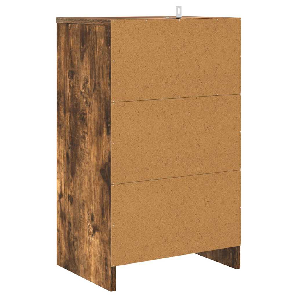 Bedside Table Smoked Oak 40 x 30 x 467 cm Engineered Wood