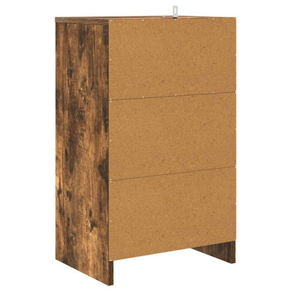 Bedside Table Smoked Oak 40 x 30 x 467 cm Engineered Wood
