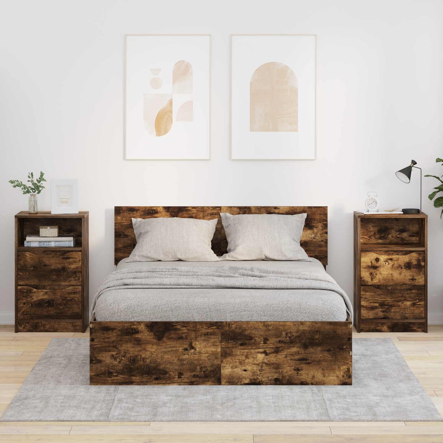 Bedside Tables with Drawer 2 pcs Smoked Oak 40 x 30 x 467 cm