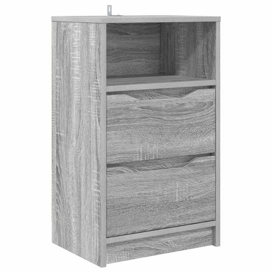 Bedside Table Grey Sonoma 40 x 30 x 67 cm Engineered Wood