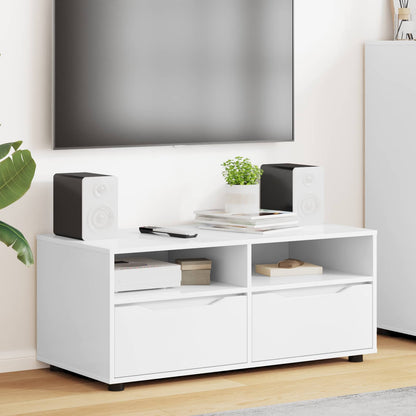 TV Cabinet with Drawer White 100 x 48 x 43 cm Engineered Wood