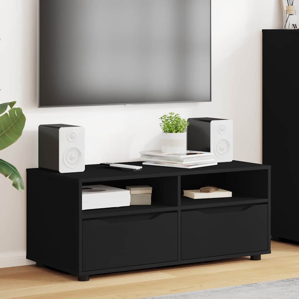 TV Cabinet with Drawer Black 100 x 48 x 43 cm Engineered Wood