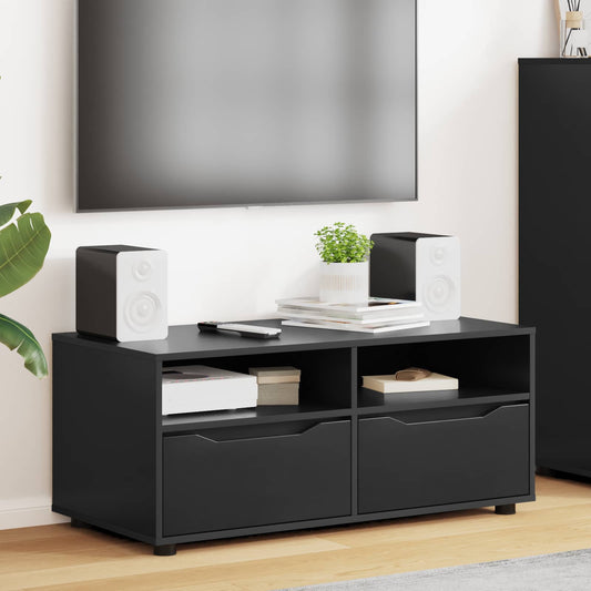 TV Cabinet with Drawer Black 100 x 48 x 43 cm Engineered Wood