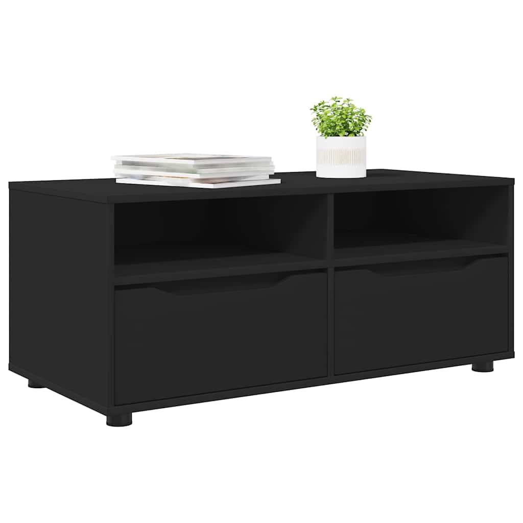 TV Cabinet with Drawer Black 100 x 48 x 43 cm Engineered Wood