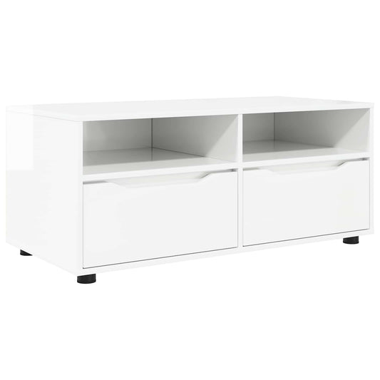 TV Cabinet High Gloss White 100 x 48 x 43 cm Engineered Wood