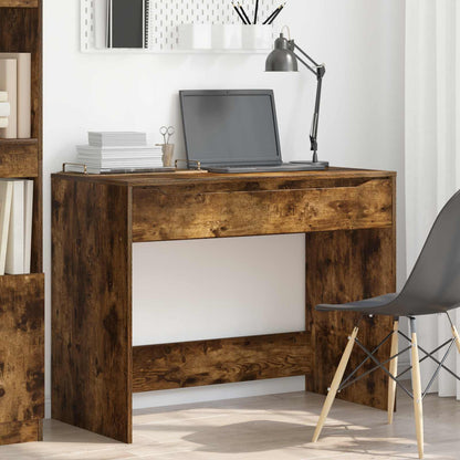Desk with Drawer Smoked Oak 100 x 50 x 78 cm Engineered Wood