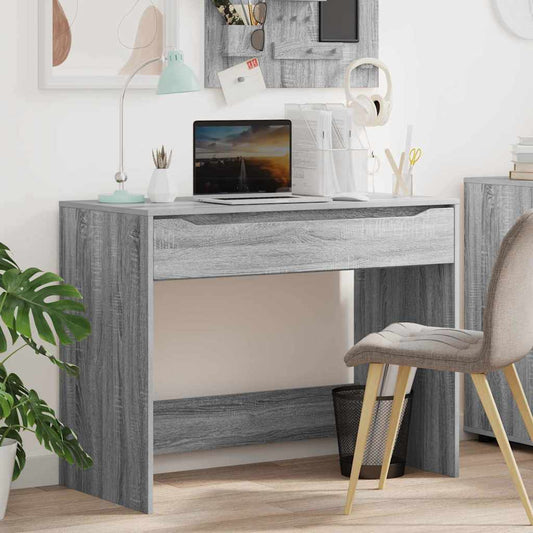 Desk with Drawer Grey Sonoma 100 x 50 x 78 cm Engineered Wood