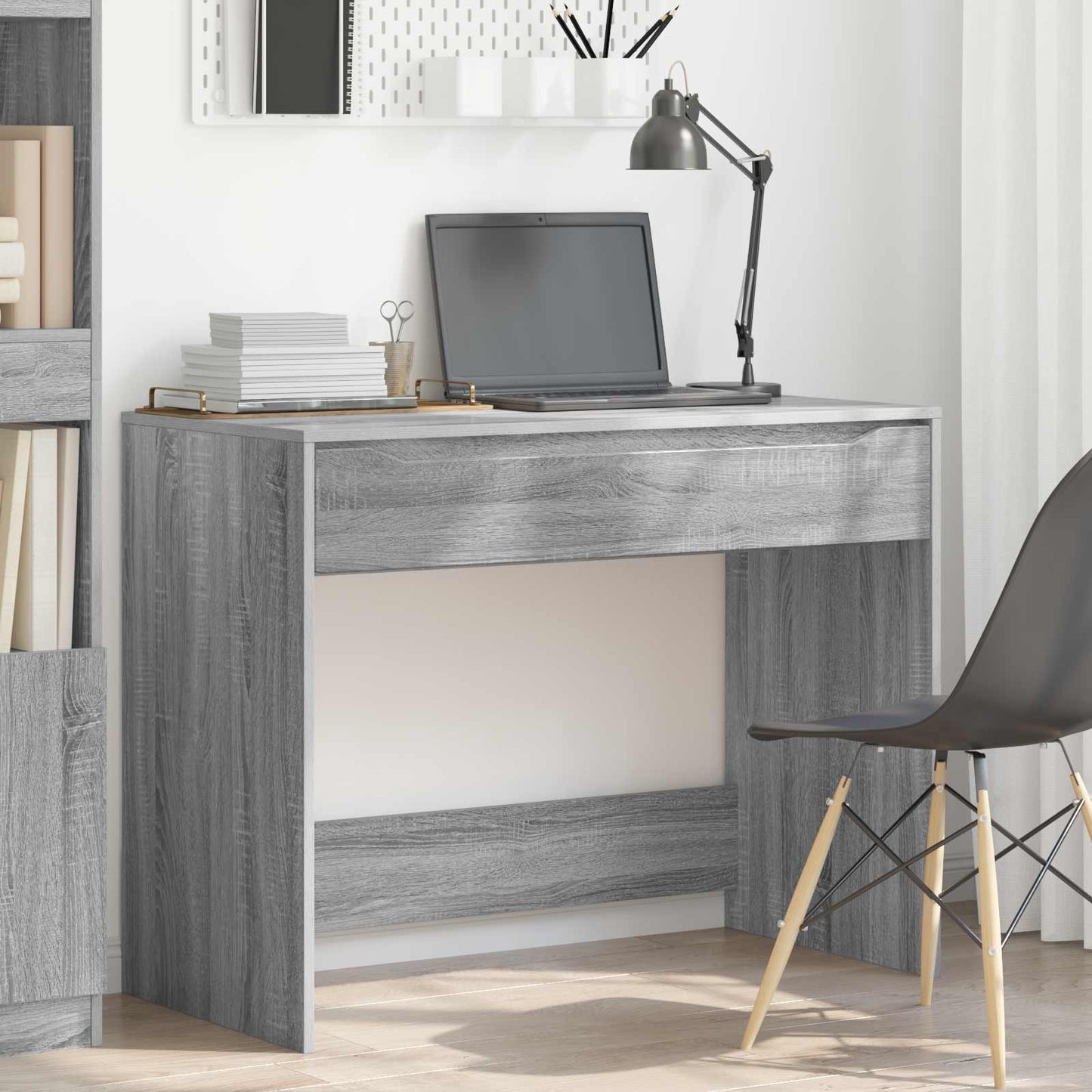 Desk with Drawer Grey Sonoma 100 x 50 x 78 cm Engineered Wood
