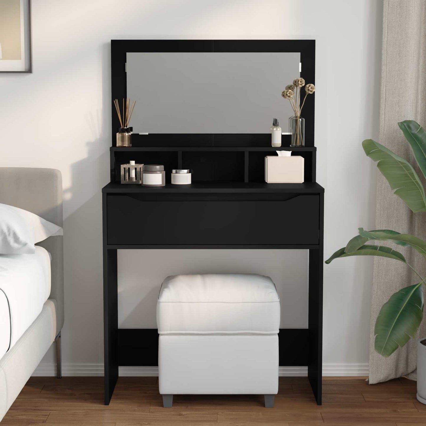 Bedroom Dressing Tables with Drawer Black 80 x 39.6 x 135 cm