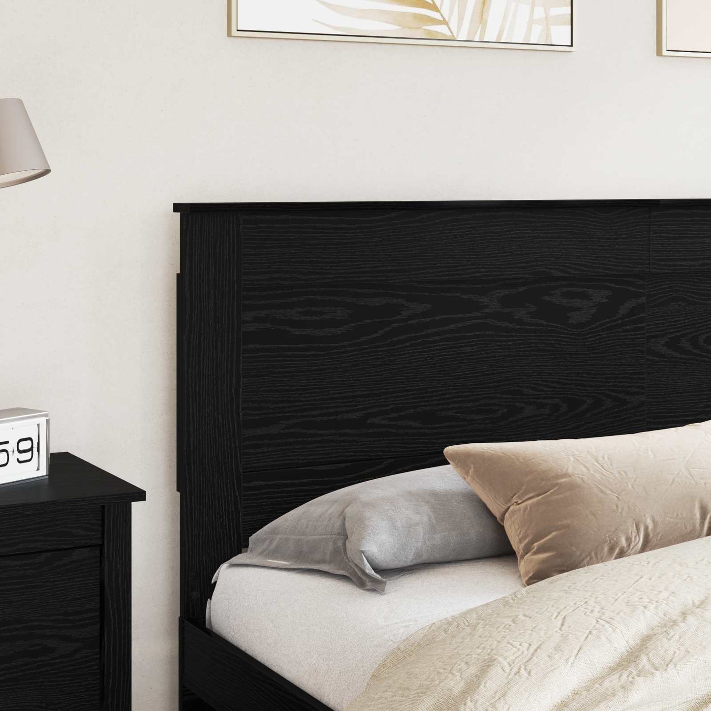 Headboard Black Oak Engineered Wood