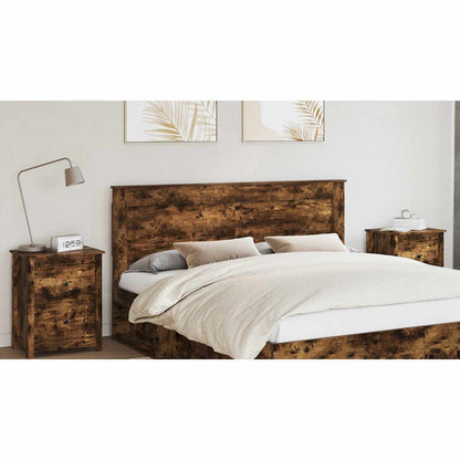 Headboard with Headboard Smoked Oak 200 cm Engineered Wood