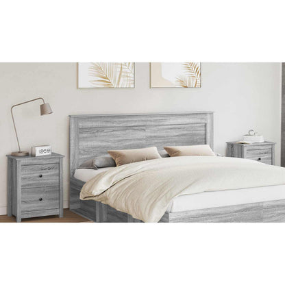 Headboard with Headboard Grey Sonoma 200 cm Engineered Wood