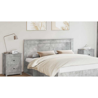 Headboard with Headboard Concrete Grey 180 cm Engineered Wood