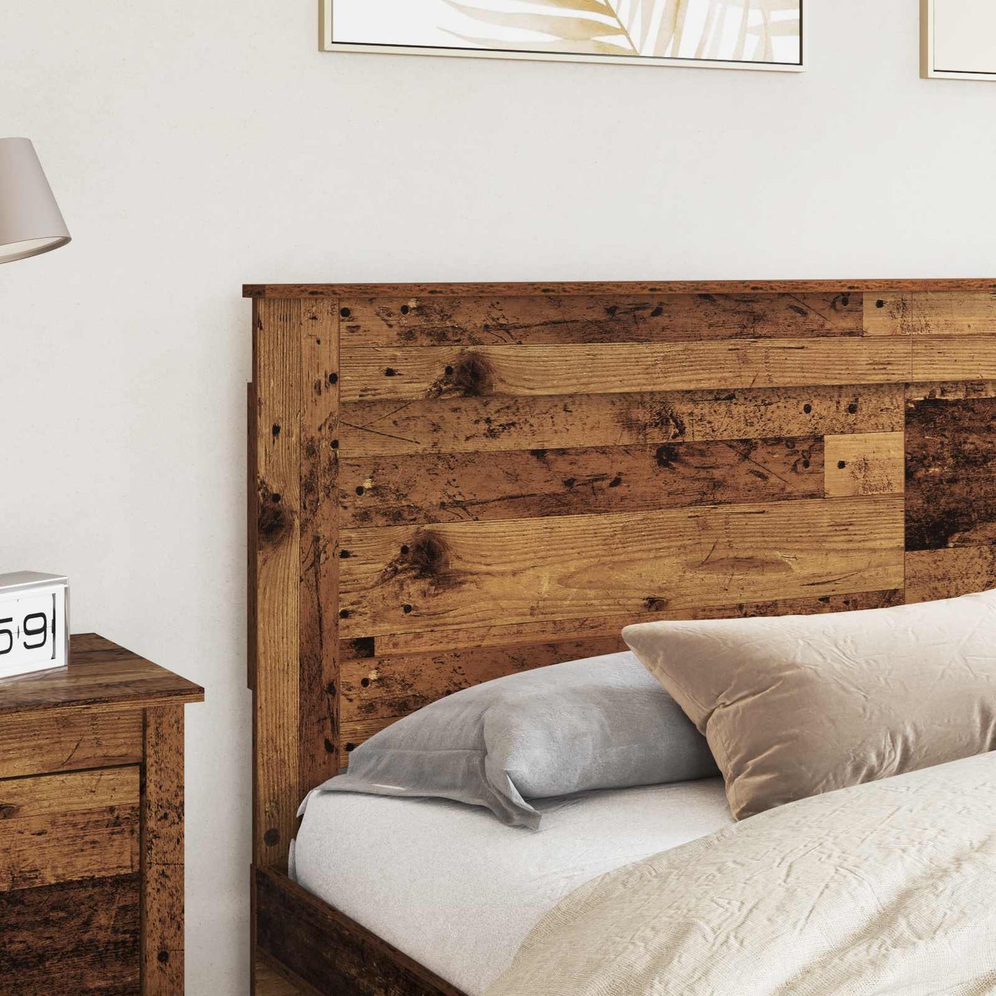 Headboard with Headboard Old Wood 180 cm Engineered Wood