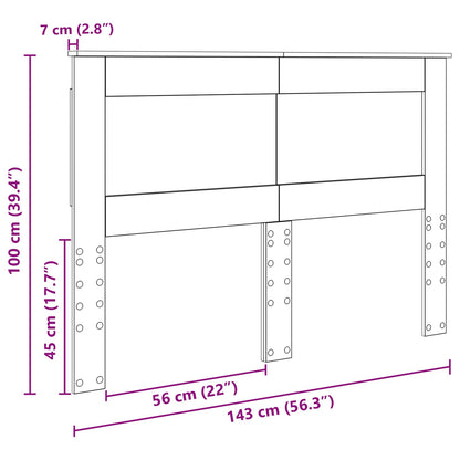 Headboard Grey Sonoma Engineered Wood
