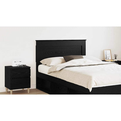 Headboard with Headboard Black Oak 120 cm Engineered Wood