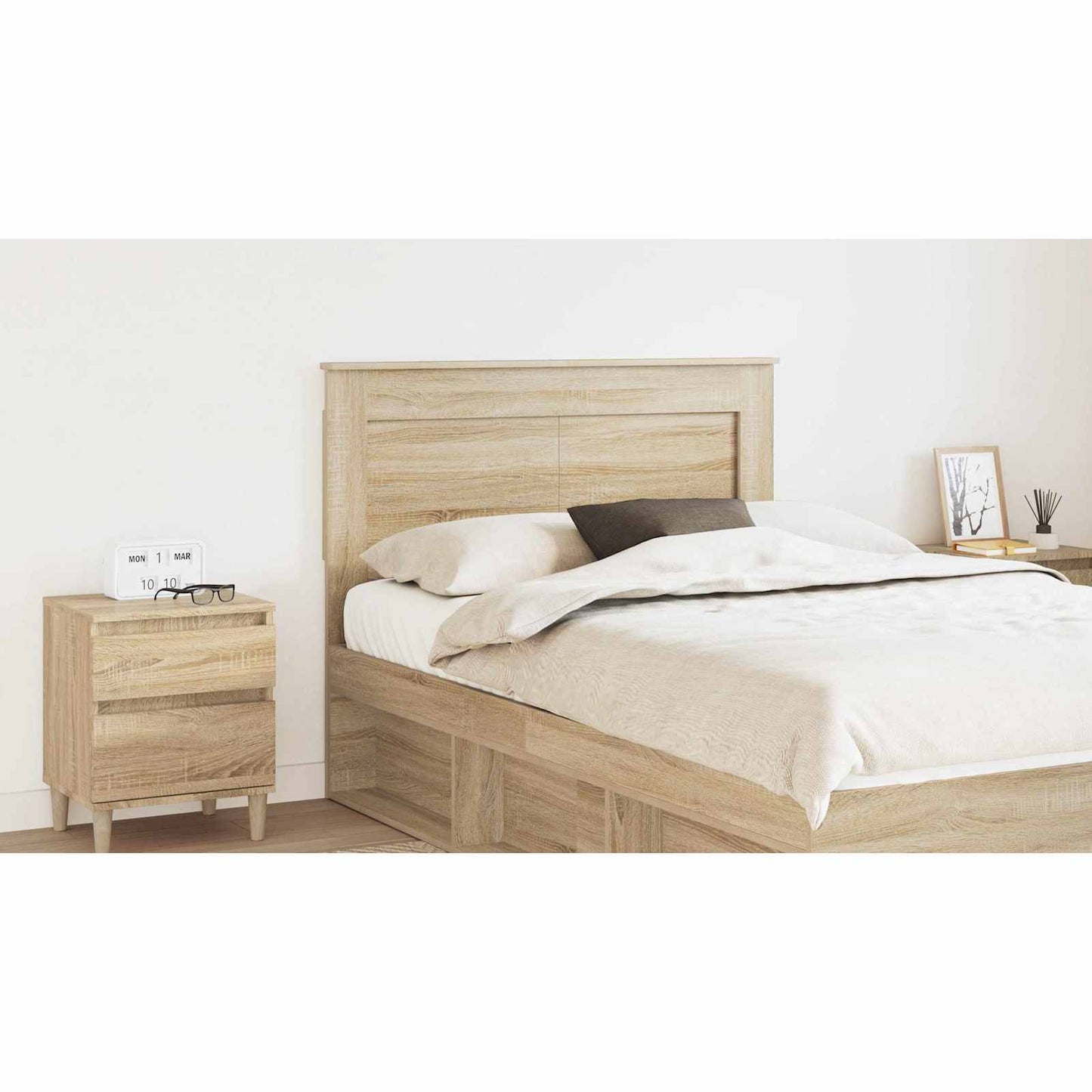 Headboard with Headboard Sonoma Oak 120 cm Engineered Wood