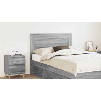 Headboard with Headboard Grey Sonoma 120 cm Engineered Wood