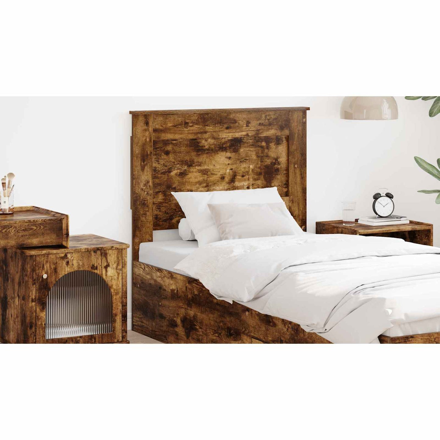 Headboard with Headboard Smoked Oak 100 cm Engineered Wood