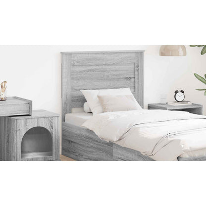 Headboard with Headboard Grey Sonoma 100 cm Engineered Wood