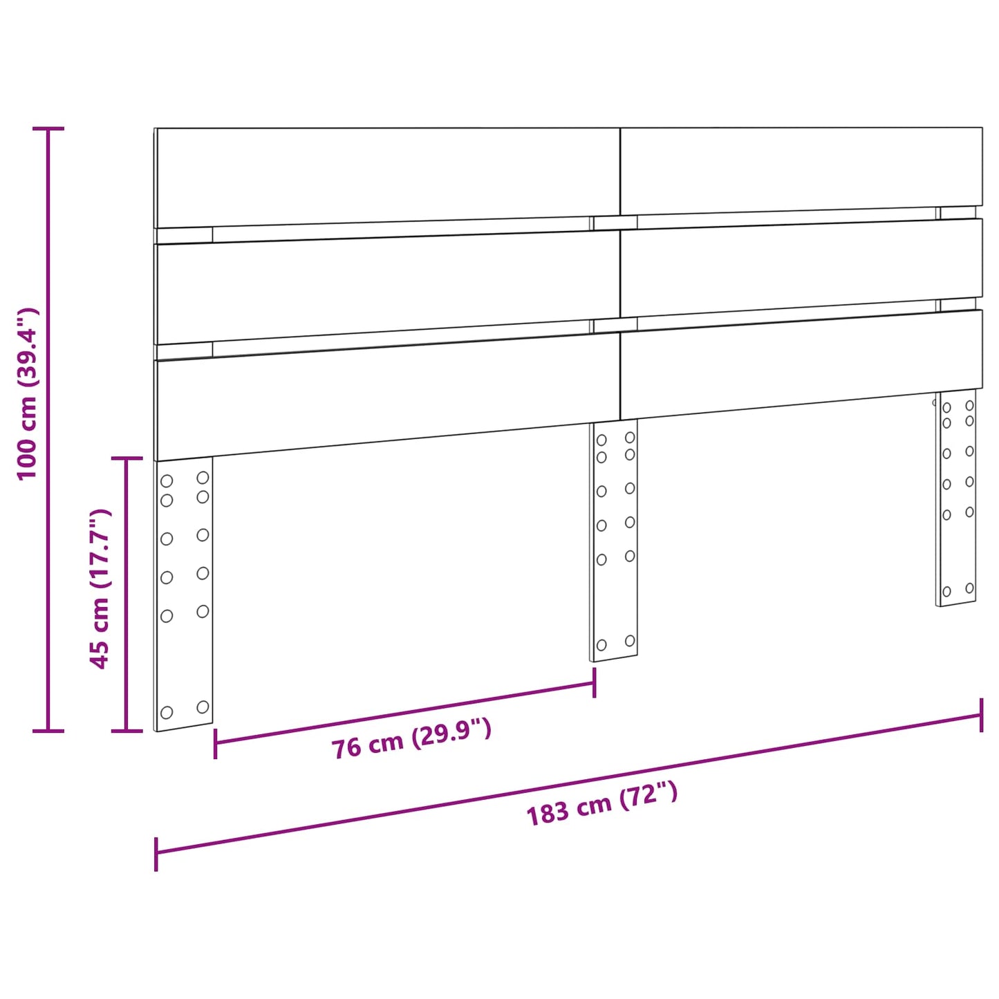 Headboard Black Oak Engineered Wood