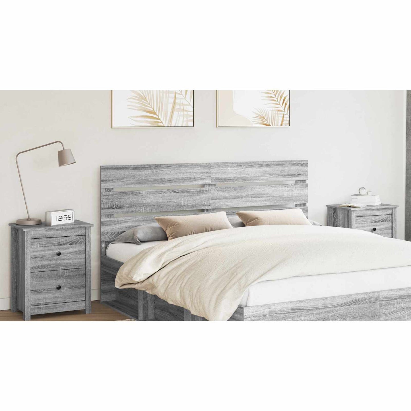 Headboard Grey Sonoma Engineered Wood