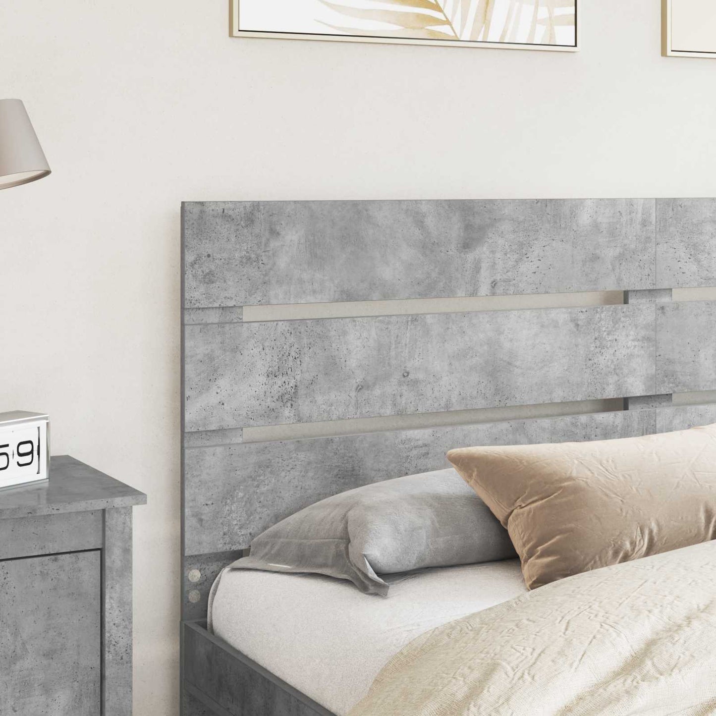 Headboard Concrete Grey Engineered Wood