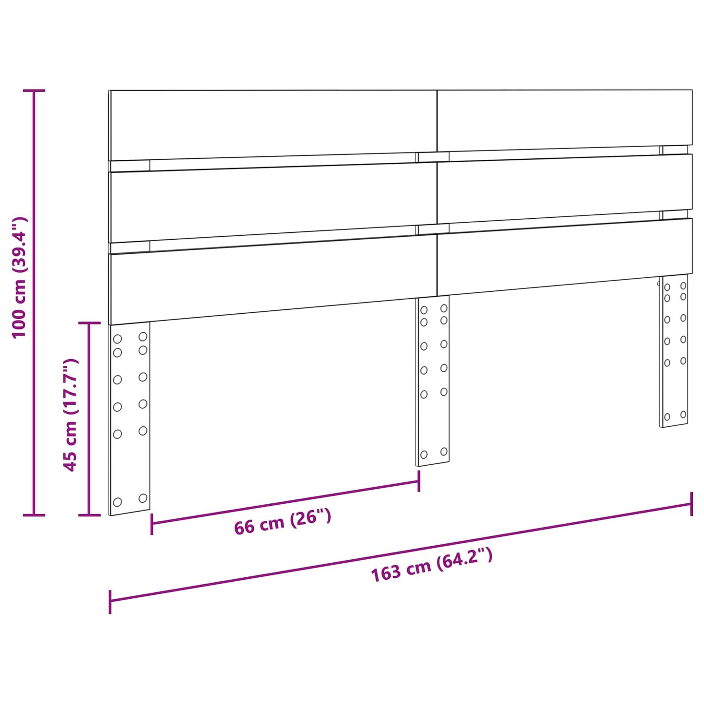 Headboard Grey Sonoma Engineered Wood