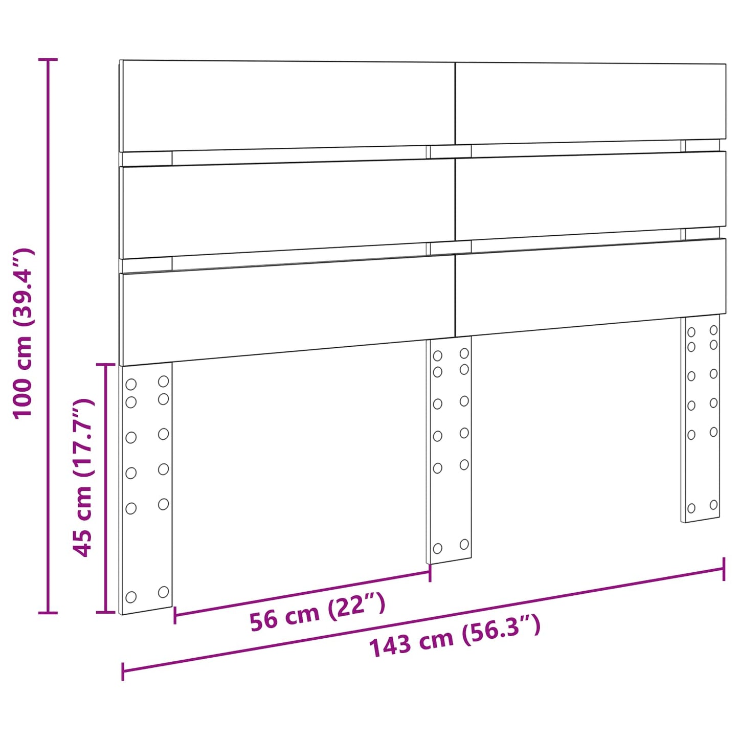 Headboard White Engineered Wood