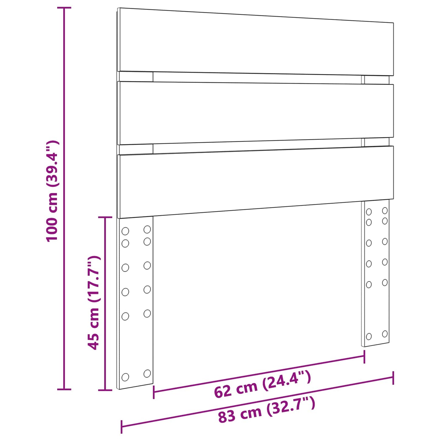 Headboard White Engineered Wood