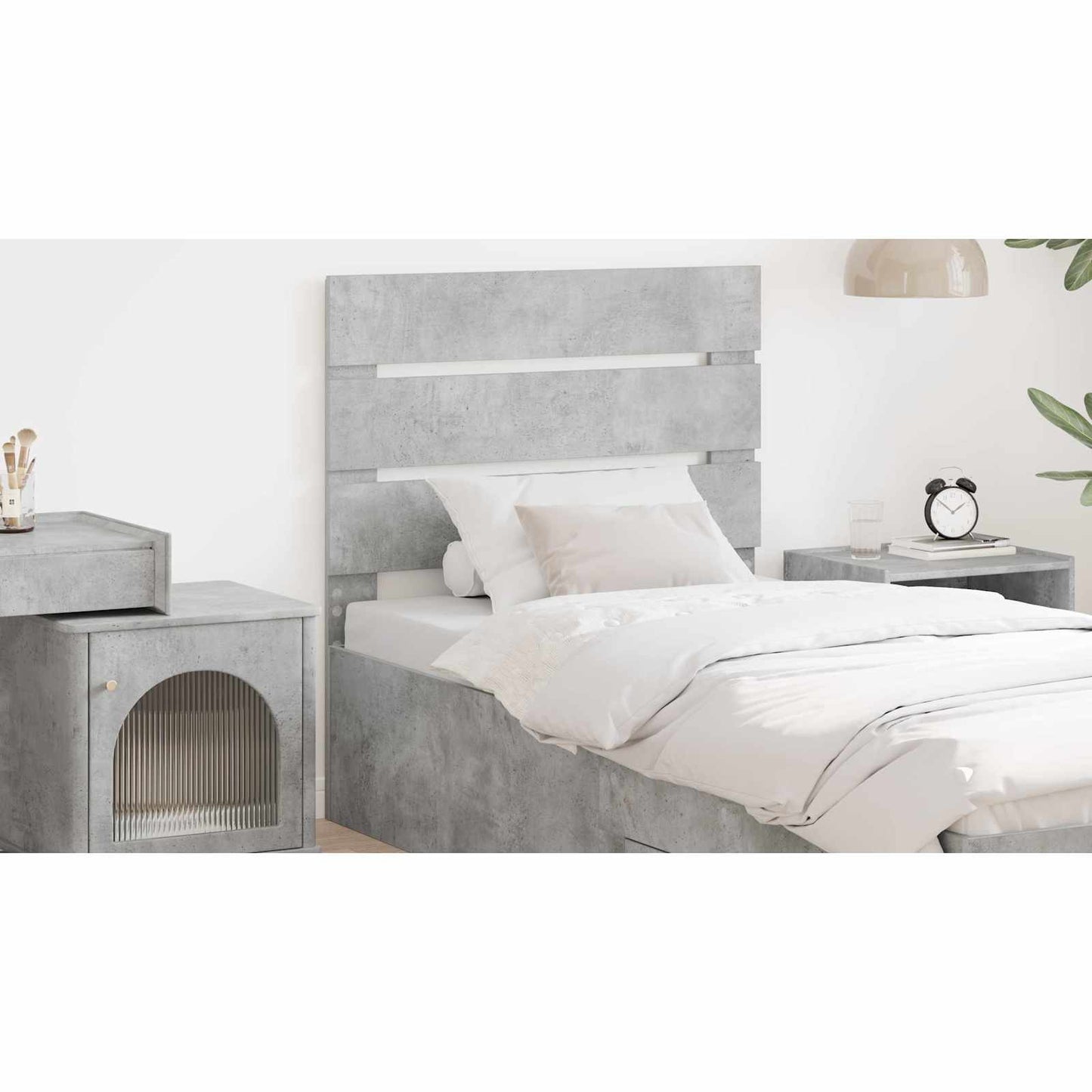 Headboard Concrete Grey Engineered Wood
