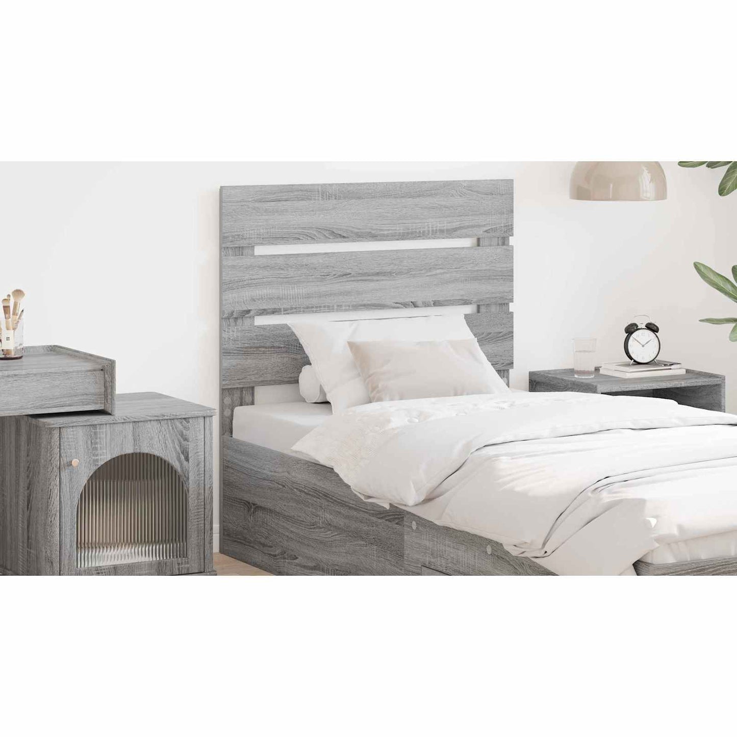 Headboard Grey Sonoma Engineered Wood