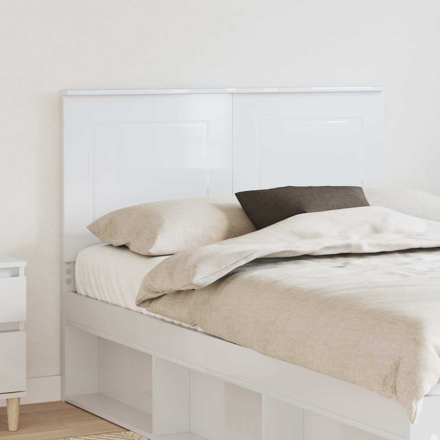 Headboard Gloss White 100 cm Engineered Wood