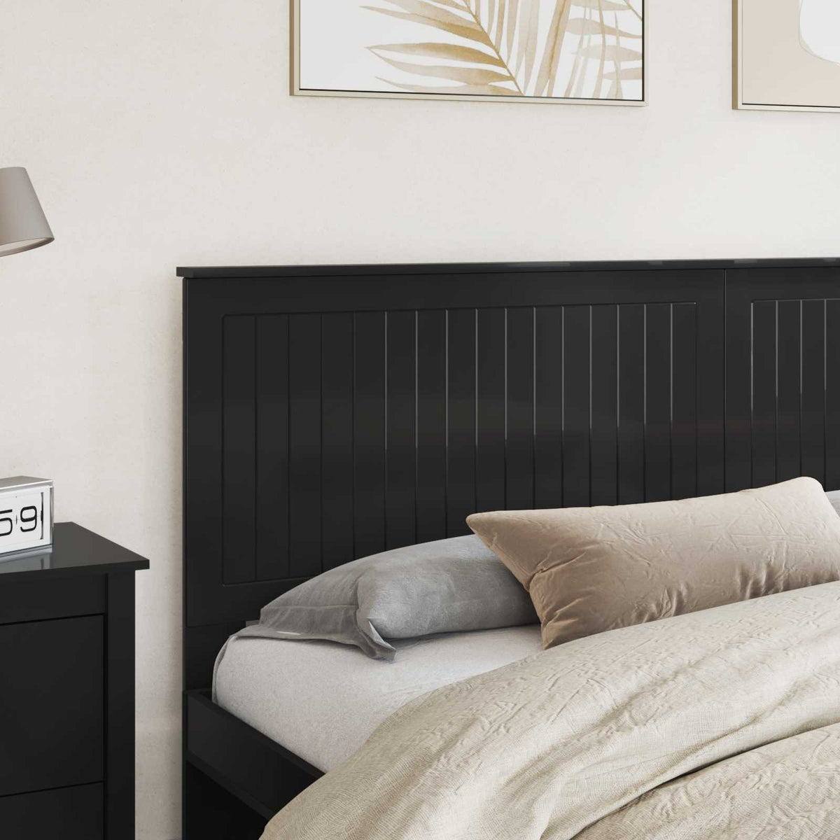 Headboard Black Engineered wood