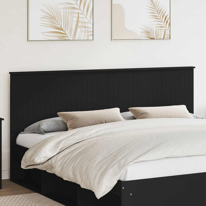 Headboard with Headboard Black Oak 200 cm Engineered wood