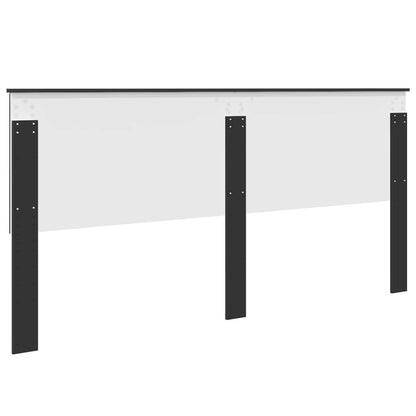 Headboard with Headboard Black Oak 200 cm Engineered wood