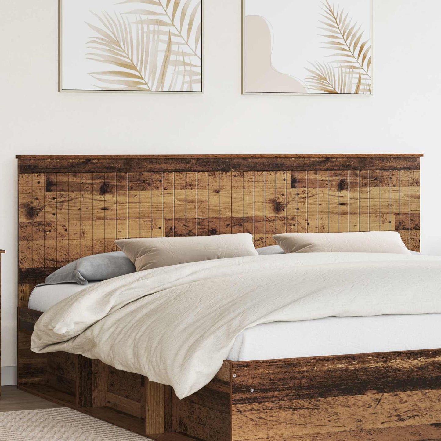 Headboard with Headboard Old Wood 200 cm Engineered wood