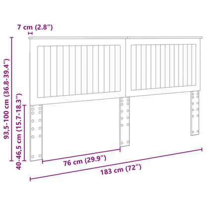 Headboard with Headboard White 180 cm Engineered wood