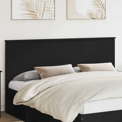 Headboard with Headboard Black Oak 180 cm Engineered wood