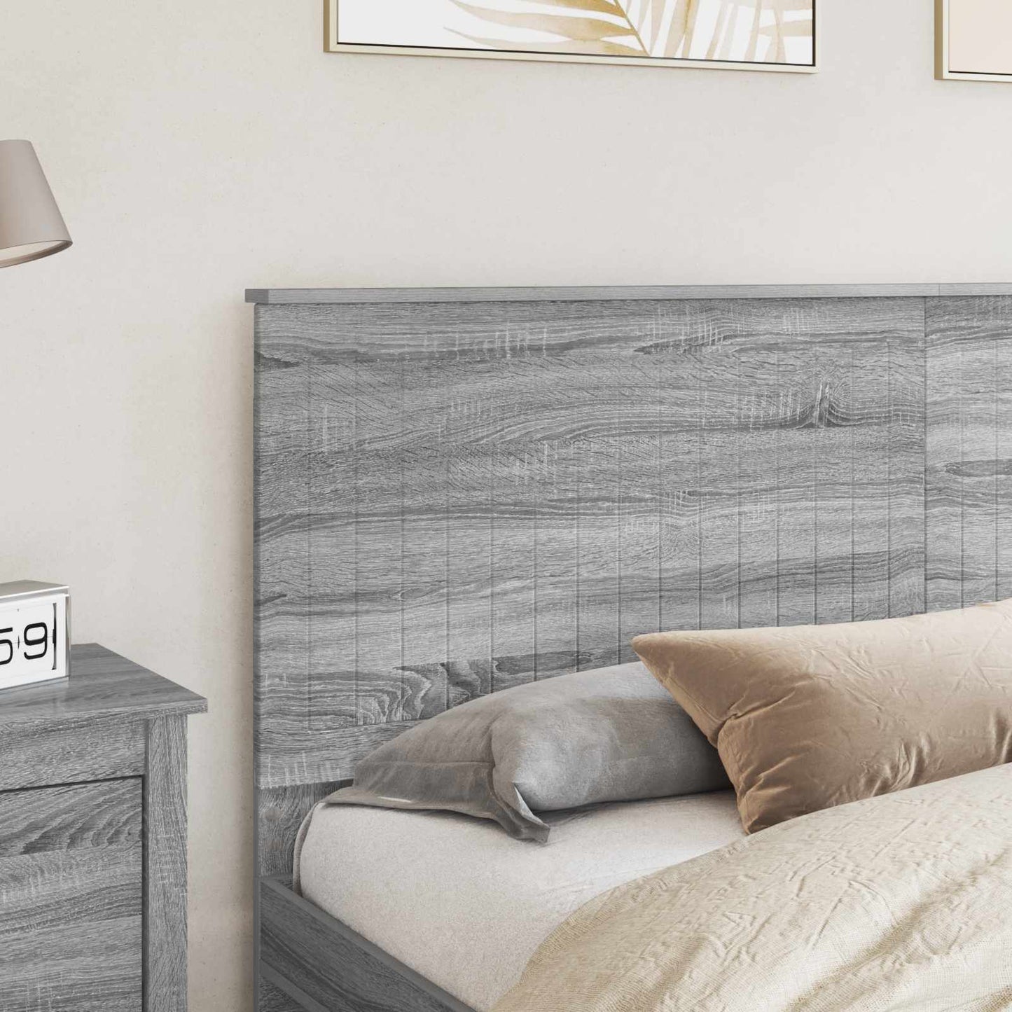 Headboard with Headboard Grey Sonoma 180 cm Engineered wood