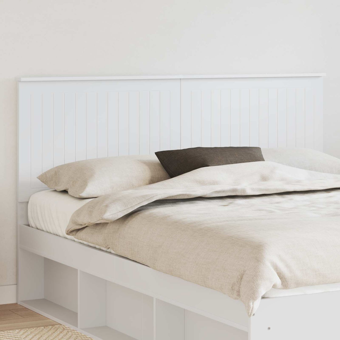 Headboard with Headboard White 160 cm Engineered wood