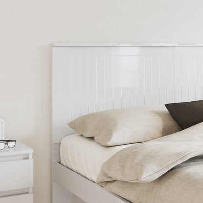 Headboard with Headboard Gloss White 160 cm Engineered wood