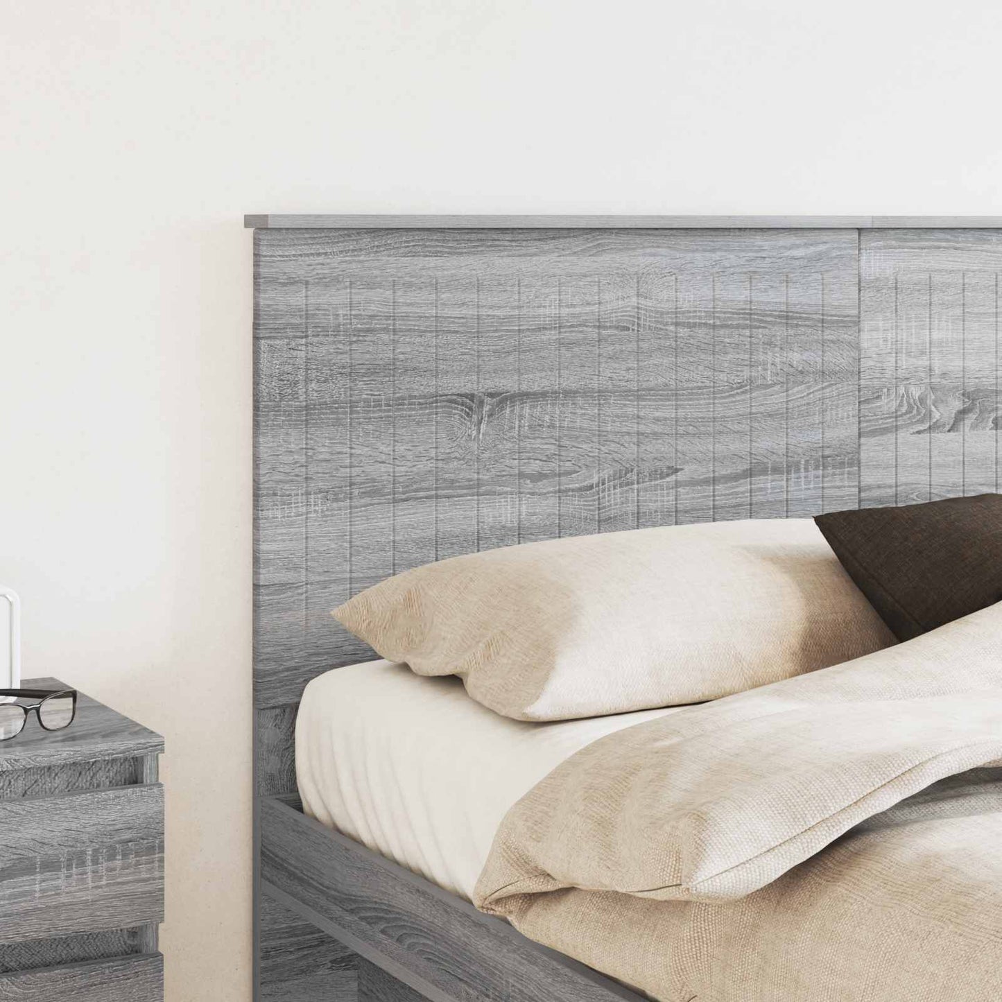 Headboard with Headboard Grey Sonoma 160 cm Engineered wood