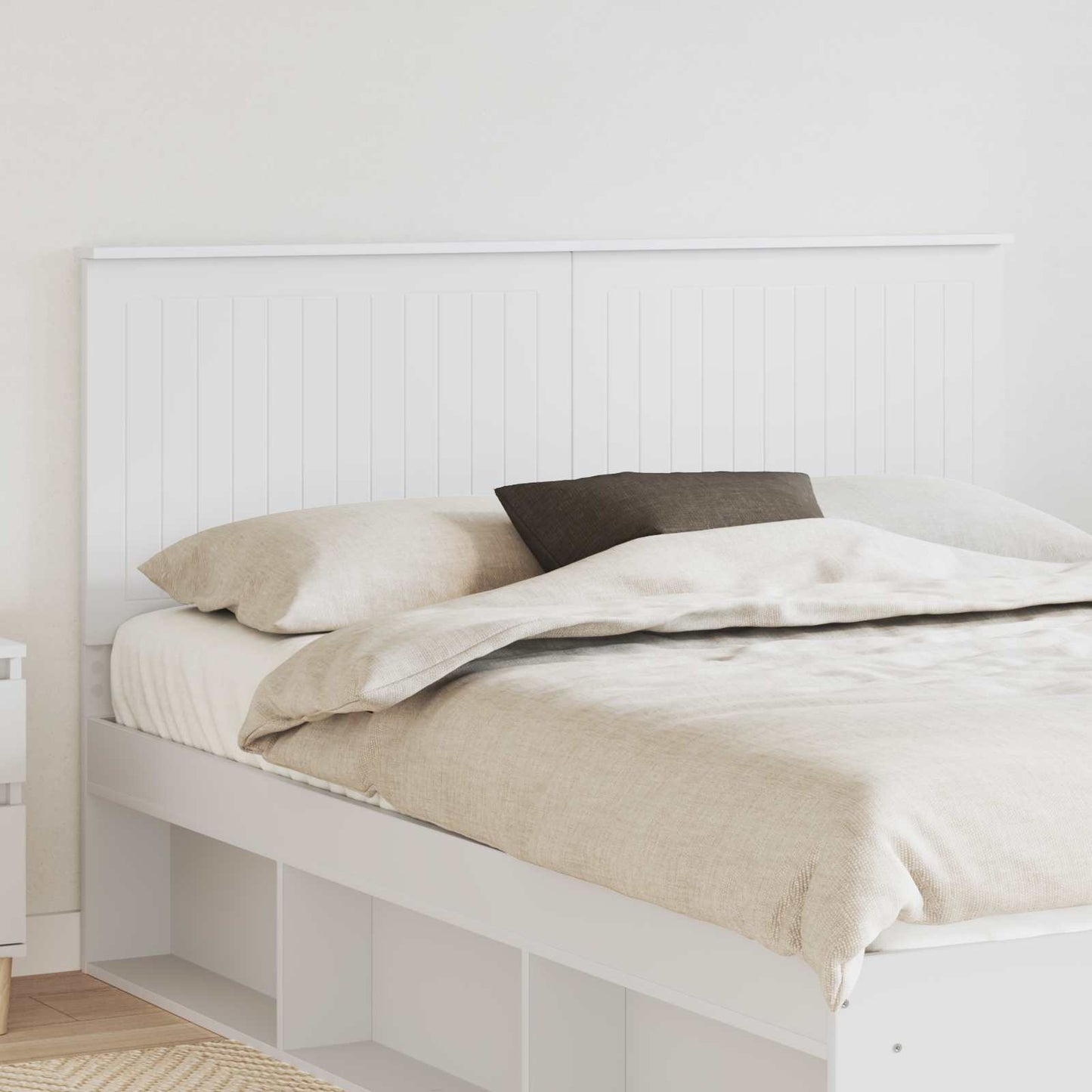 Headboard with Headboard White 150 cm Engineered wood